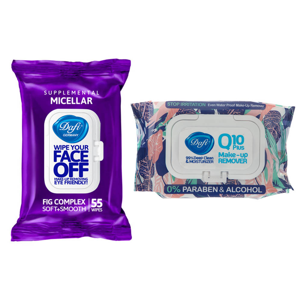 دستمال مرطوب دافی مدل micellar  q10 بسته 2 عددی